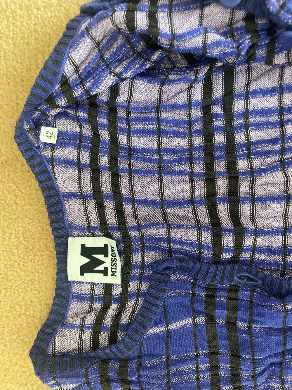 Missoni Blue, Green & Black Striped Knit Top - Picture 2 of 5